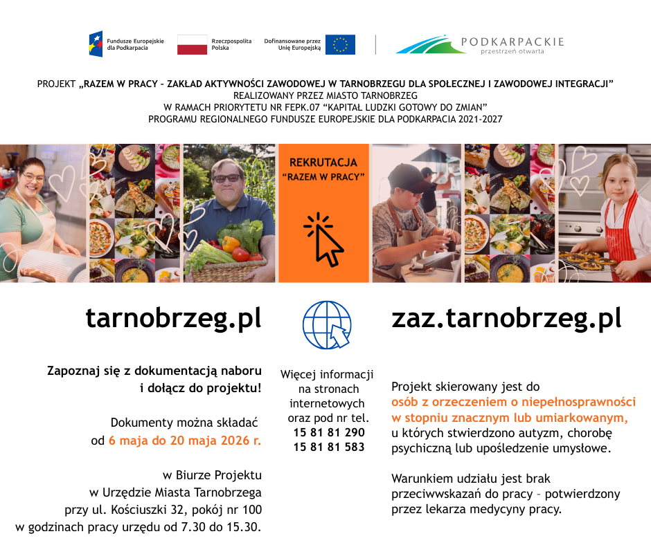 Od środy 6 maja br. startuje rekrutacja do projektu „RAZEM W PRACY” – sprawdź, jak się zgłosić